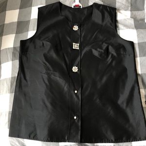 NWT Talbots fancy silk top with crystal buttons